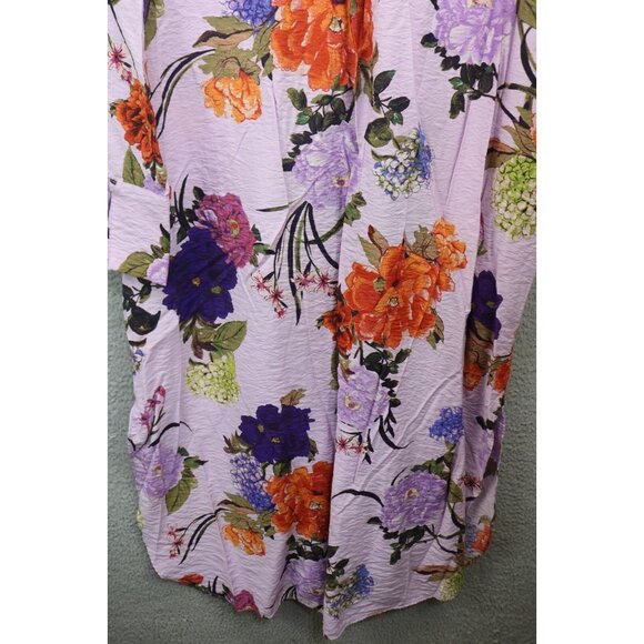 H&M Button Up Long Sleeve Silky Floral Dress-Size Large-Whimsigoth-Cottagecore - Picture 13 of 15